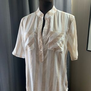 Tunic style striped lightweight blouse